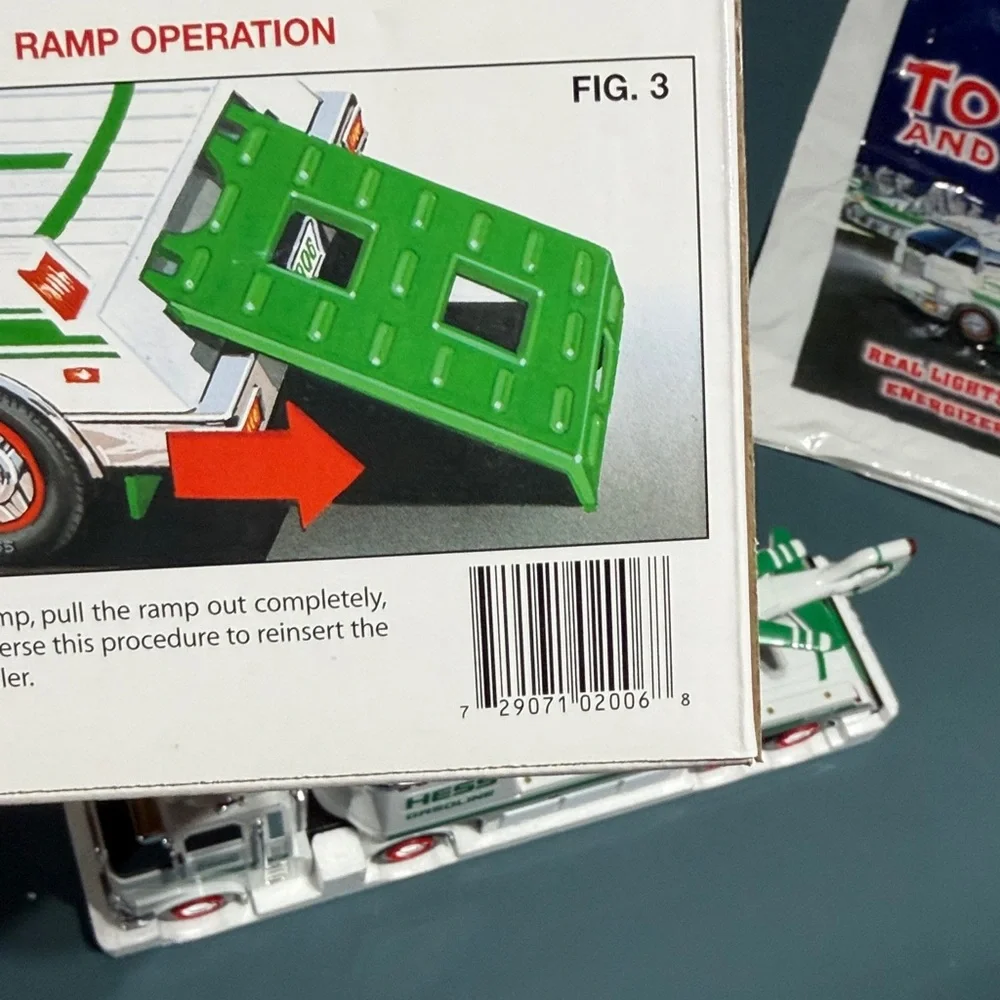 Hess Green & White Toy Truck and Helicopter - Kids Vehicles